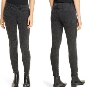 Frame “Le Skinny” Tonal Snake Print Jeans Gray High Rise Sz 26 NWT